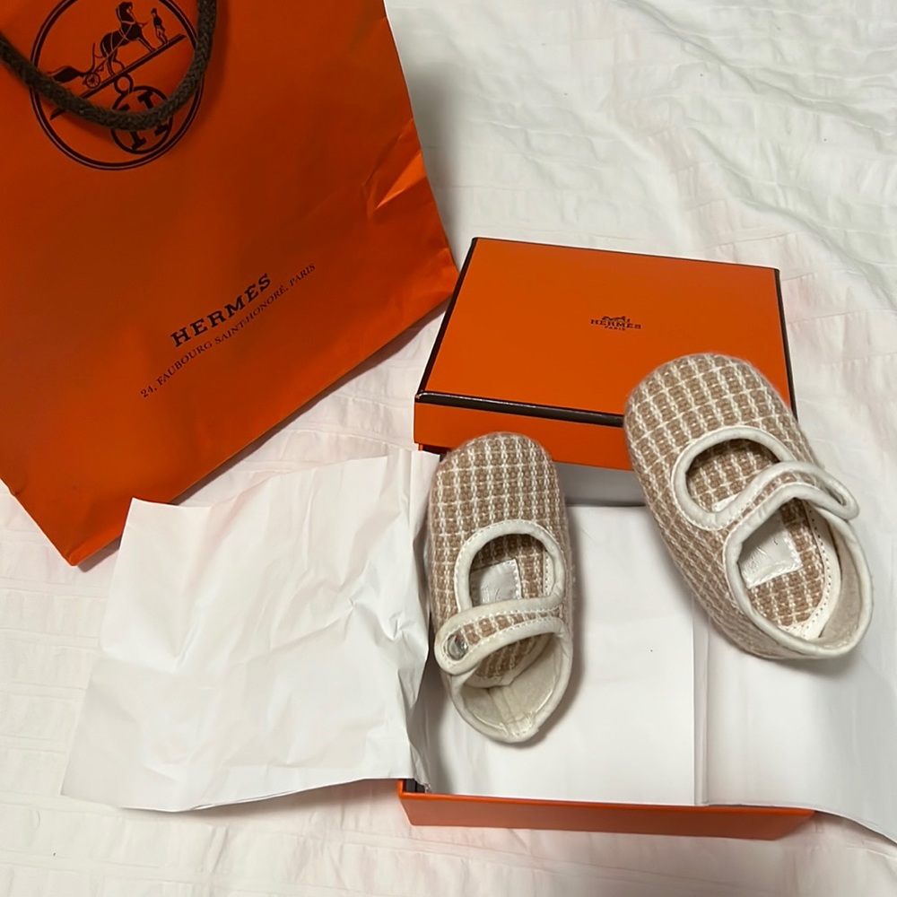 Hermes, Baby shoes, size 3-6m, Beige